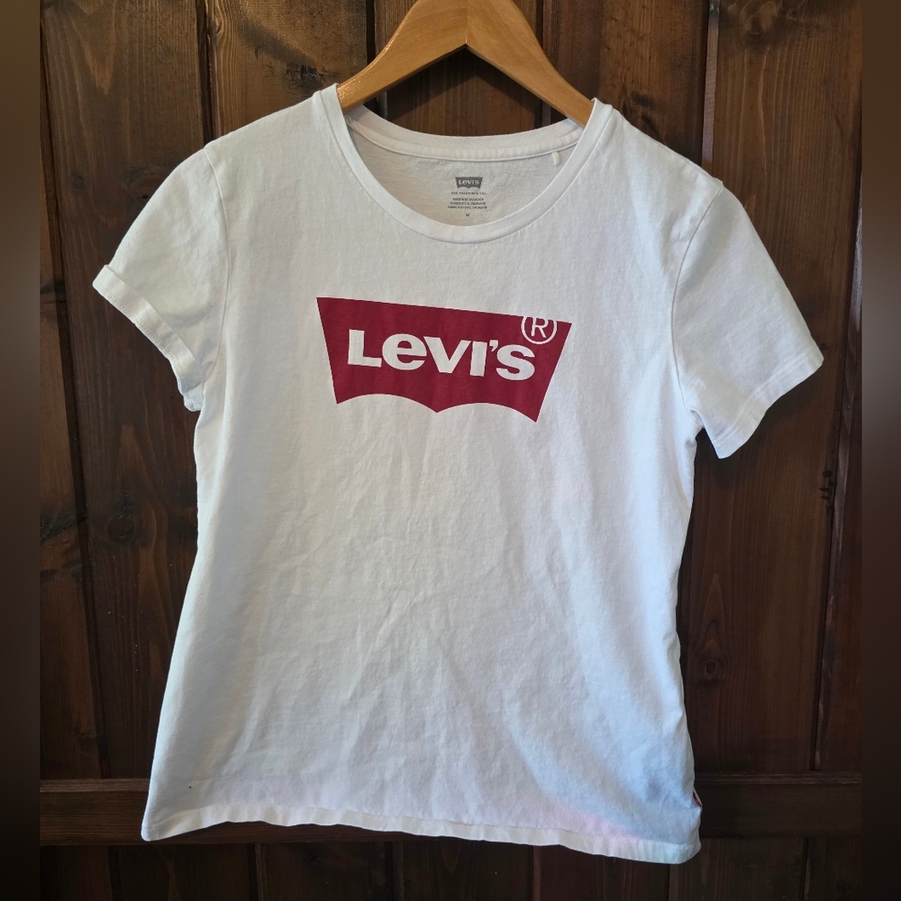 Levi's White and Red Women's Top